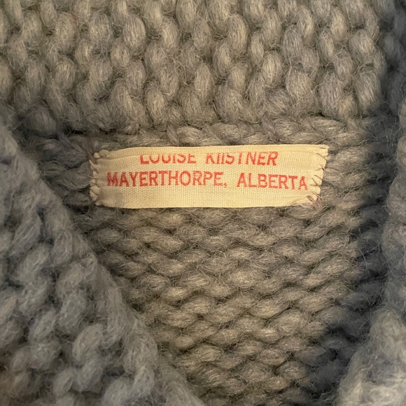 Vintage Light Blue Wool handmade knit jacket - Picture 5 of 8